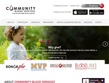 Tablet Screenshot of communitybloodservices.org